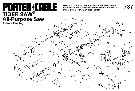 Exploded Diagram A Diagram and Parts List for PC9737 Type 2 Porter Cable Reciprocating Saw